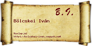 Bölcskei Iván névjegykártya