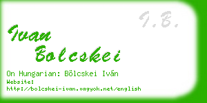ivan bolcskei business card
