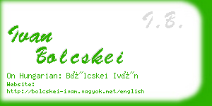 ivan bolcskei business card